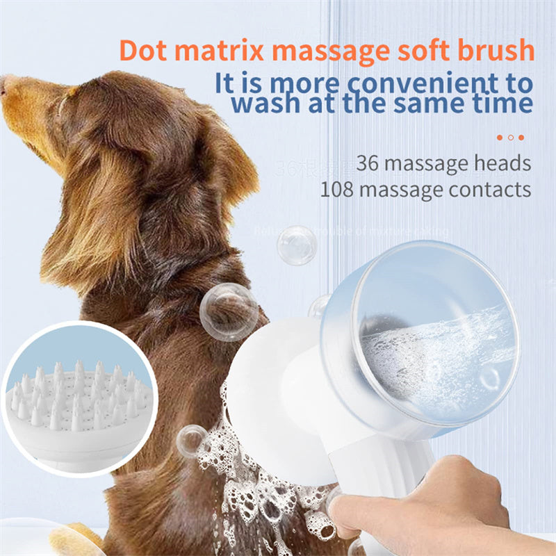 Pet Shampoo Brush With Soap Dispenser