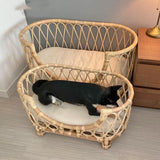 Handmade Rattan Woven Pet Bed Sofa For Dogs