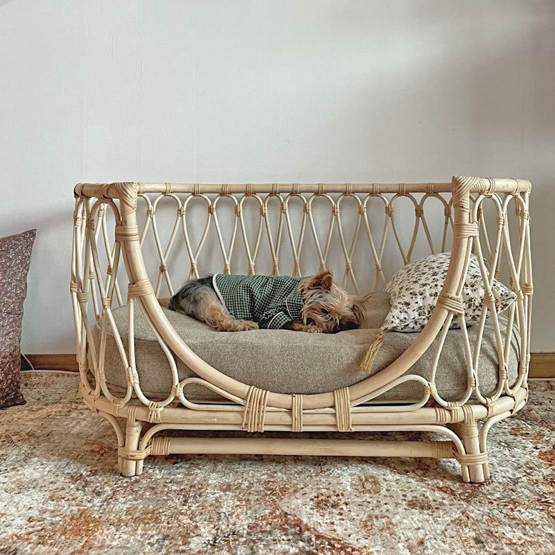 Handmade Rattan Woven Pet Bed Sofa For Dogs