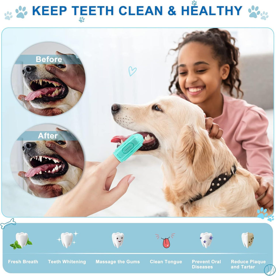 Pet toothbrush and natural toothpaste combo  Pet dental kit with toothbrush and paste  Pet oral hygiene set with toothbrush  Toothbrush with enzymatic toothpaste for pets  Pet toothbrush and mint-flavored toothpaste